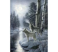 Cobble Hill 1000 Piece Puzzle - Wolves by Moonlight - Sample Poster Included