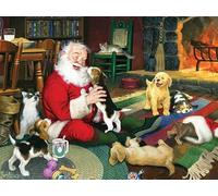 Cobble Hill 275 Piece Easy-Handling Puzzle - Santa's Playtime - Sample Poster Included