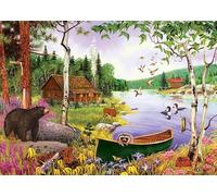 Cobble Hill - 35 Piece Jigsaw Puzzle - Bear Lake - Perfect For Both Older & Younger Puzzlers - Ideal For Travel - Delightful Gift Idea