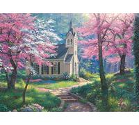 Cobble Hill - 35 Piece Jigsaw Puzzle - Cherry Blossom Chapel - Perfect For Both Older & Younger Puzzlers - Ideal For Travel - Delightful Gift Idea