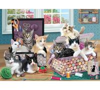 Cobble Hill 500 Piece Puzzle - Crafty Kittens - Sample Poster Included