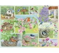 Cobble Hill 500 Piece Puzzle -Garden Birds in Spring - Sample Poster Included