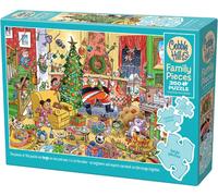 Cobble Hill 350 Piece Puzzle Catching Santa (Family) -Sample Poster Included