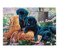 Cobblehill Puzzles Tray 35 Black Lab Puppies