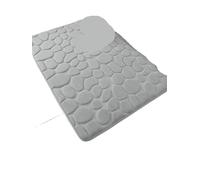 Cobblestone Bath Mat - Stone Textured, Rapid Water Absorbent, Non-Slip, Washable, Thick Soft and Comfortable Carpet for Bath For Bathroom(Light gray,40cmx60cm)