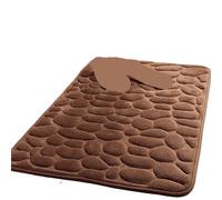 Cobblestone Bath Mat - Stone Textured, Rapid Water Absorbent, Non-Slip, Washable, Thick Soft and Comfortable Carpet for Bath For Bathroom(Coffee color,40cmx60cm)