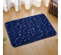 Cobblestone Embossed Bathroom Bath Mat, Non-Slip Memory Foam Rug with Soft Absorbent Surface, Washable Pebble Pattern Floor Mat for Shower, Tub, Sink Side (Upper green, 50 * 80cm/20 * 31inch)