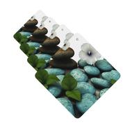 Cobblestone Zen Flowers Car Air Fresheners 4 Pcs Square Hanging Car Air Freshener Fragrance Scented Cards Auto Mirror Pendant Aromatherapy Tablets For Car Home Office Closet Bathroom