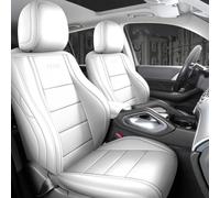 Cobear Luxury Nappa Leather Car Seat Covers Full Set Custom for Audi A4 Allroad 2017-2024 Front Seats without Thigh Support, Scratch Resistant Waterproof Airbag-Safe Car Seat Protector White