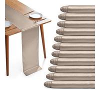 Cobedzy 12 Pack Taupe Satin Table Runners, 12 x 108 Inches Silky Long Table Runner Decor, Bright Smooth Luxury Party Table Runner Decorations for Birthday Holiday Banquet