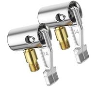 Cobee 1/4" Inch Lock-On Air Chuck, 2 Pcs Thread Nozzle Push on Air Inflator Hose Adapter Replacement Tire Air Chuck Tire Inflator Car Valve Type Pump Accessory for Motorcycles Bike Truck(Non-Deflate)