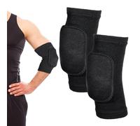 cobee 1 Pair Tandem Volleyball Elbow Pads, Arm Brace Ventilate Sport Elbow Protector Strap, Black Elbow Pads Arm Pads With Padded Soft Support Cushion for Men And Women