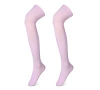 Cobee 1 Pair Thigh High Socks, Pink Knee High Stockings Soft Knee Highs Long Socks Over the Knees Leg Warmers for Women Daily Wear Costume Cosplay