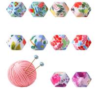 cobee 10 Pcs Knitting Needle Stoppers, Knitting Needle Point Protectors Needle Minders, Hexagon Knitting Stitch Holders Needle Caps for Knitting Accessories and Gadgets