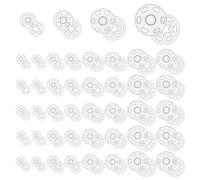 cobee 120 Sets Clear Snaps for Sewing, Plastic Transparent Snap Button Sew On Snaps, Round Sewing Snaps and Fasteners Snaps for Clothing Fabric Press Button Shirts Sewing Clothing DIY Craft