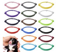 Cobee 16 Pcs Adjustable Puppy ID Collars, Whelping Identification Bands for Newborn Puppies Kittens Puppy Collars for Small Dogs (S:5-10CM)(L)