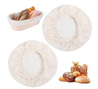 cobee 2 Pcs Bread Proofing Basket Cloth Liner, Oval Banneton Basket Liner Covers Bread Basket Cloth, Tea Towels For Baking Sourdough Serving Bakery Home Baking