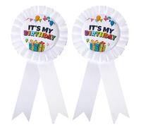 cobee 2 Pcs It's My Birthday Brooch Pin, Award Ribbon Badge Happy Birthday Button Pin Satin Button Apparel Pins Birthdays Celebration Accessory for Birthdays Party Decoration Gift