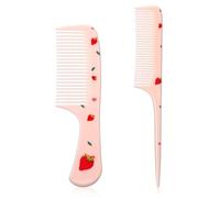cobee 2 Pcs Rat Tail Combs, Small Pink Comb With Parting Tip, Plastic Portable Combs For Kids Toddler Comb Hairdressing Comb Set For Wet And Dry