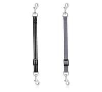 Cobee 2 Pcs Reflective Nylon Puppy Collar Clips, Safety Adjustable Backup Clasp Clip for Dogs & Puppies (Black, Gray)