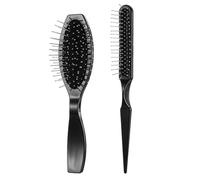 cobee 2 Pcs Wig Brush, Doll Hair Brush Stainless Steel Wire Bristle, Curl Defining Brush Wig Comb Wig Brushes for Synthetic Hair Human Hair Wig Supplies Accessories
