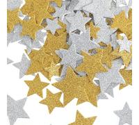 cobee 200 Sheets Glitter Star Foam Stickers, Gold And Silver Foam Star Stickers, Various Sizes Of Self-Adhesive Craft Stickers For Bulletin Board Glitter Stars For Scrapbooking, Crafts, And Decoration