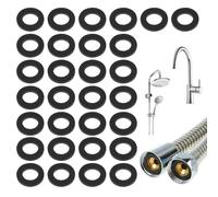 cobee 30 Pack Shower Hose Washers, 1/2 Inch Rubber Washers Seals Shower Head Washer Hose Washer Seal Tap Sealing Rings for Showers Head and Hosees Connecting(Black)