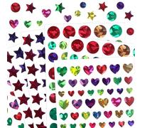 cobee 30 Sheets Dot Stickers for Kids, 1710 PCS Assorted Coloured Dots, Sparkly Small Star Sticker Suitable for Kids' Handmade Scrapbook Decoration for Arts Crafts Heart Star and Dot Stickers
