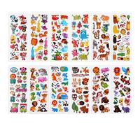Cobee 3D Puffy Stickers for Kids, 12 Sheets Cute Animal Kids Stickers Foam Animal Sticker Teacher Reward Stickers DIY Decoration Decal for Boys Girls Craft Scrapbooking