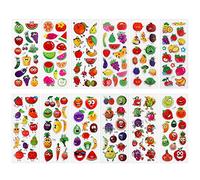 Cobee 3D Puffy Stickers for Kids, 12 Sheets Foam Vegetable Fruit Stickers Colored Kids Sticker for Scrapbooking Teacher Reward Sticker DIY Decoration Decal for Boys Girls Craft