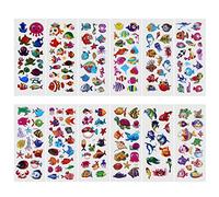 Cobee 3D Sea Animals Stickers for Kids, 12 Sheets Puffy Stickers, Ocean Life Foam Sticker Window Gel Clings Decals for Boys and Girls