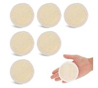 cobee 6 PCS Exfoliating Loofah Sponge Pad Scrubber, Natural Luffa Face Body Scrub Pad Cleaning Makeup Loofa Brush for Women Men Bath Spa Shower