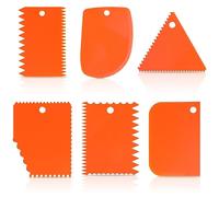 cobee 6 Pcs Plastic Clay Scraper, Pottery Scraper Tool Scraping Handle Carved Soft Clay Sculpture Knife Industrial Clay Scraper Sculpture Tool for Beginners Professionals Pottery Enthusiast(Orange)