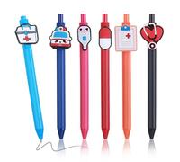 Cobee 6PCS Cute Nurse Pens, Funny Nursing Pens 0.5mm Retractable Pen Accessories for Nurses Medical Assistants Students Essentials Workers Nurse Day Appreciation Gifts