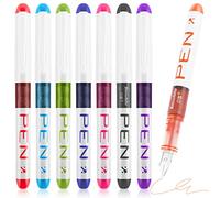 Cobee 8 Colored Disposable Fountain Pens, Multicolor Ink Fine Point Pen Smooth Writing Calligraphy Pens for Sketching Journaling Calligraphy School Office Gift Supplies(Colorful)