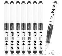 Cobee 8 Pieces Disposable Fountain Pens, Black Ink Fine Point Pen Smooth Writing Calligraphy Pens for Lettering Hand Drawing Sketching Doodling Journaling School Office Gift Supplies(Black)