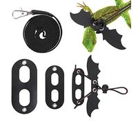 cobee Adjustable Lizard Leash, 3pcs Bearded Dragon Harness and Leash, 3 Size Reptile Leather Harness Bearded Dragon Rope with Cool Wings for Lizard Amphibians Chameleons Small Pet Animals(S, M, L)