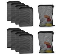 Cobee Aquarium Filter Bags, 10Pcs Aquarium Filter Media Bags with Zipper Fish Tank Media Mesh Filter Bag High Flow Fine Mesh Net Reusable Bags for Activated Carbon, Biospheres (10pcs Black)