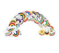 Cobee Boho Rainbow Stickers - 100 Pcs Colorful Waterproof Vinyl Decals for Water Bottles, Laptop, Scrapbooking - Happy Birthday Bridge Decor for Kids Teens