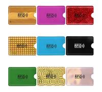 Cobee Colorful RFID Blocking Credit Card Sleeves, 9 Pieces RFID Card Holders Credit Card Protectors Secure Card Sleeves Identity Card Protector for Women Men