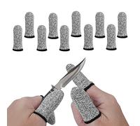Cobee Cut Resistant Finger Cots, 10-Piece Reusable Finger Thumb Cots Protector Breathable Sleeves for Work, Kitchen, Garden, Sculpture