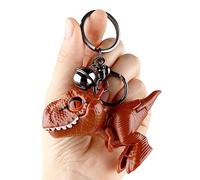 Cobee Cute Dinosaur Keychain, Kawaii Cartoon Dinosaur Gift Key Chain Movable Pendant Keyring for Women Men Backpacks Car Keychains(Brown)