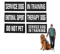 cobee Dog Embroidered Tactical Patches for Dog Harness, 6pcs Dog Vest Removable Tactical Magic Sticker Patches for Service Dog Badge in Training