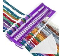 Cobee Embroidery Thread Organizer, 50 Slots Sewing Thread Holder Portable Plastic Organizer Floss Storage Rack with 15 Replaceable Paper Cards for Cross Stitch Needlework