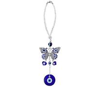 Cobee Evil Eye Car Hanging Ornament - Blue Eye Charm for Car Protection & Blessing (Butterfly)
