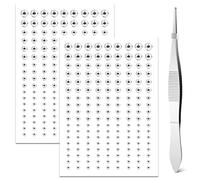cobee Eye Face Gems,2 Sheets Face Jewels Rhinestones Crystals Stickers with Tweezer Self Adhesive Makeup Diamonds Stick on Face Gem for Women Party Nail Art Decorations(White)
