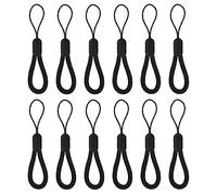 Cobee Finger Lanyard Small Wrist Strap, 4.72inch Adjust Finger Wrist Neck Lanyards Nylon Finger Strap Portable Finger Lanyard Hand Strap for Mobile Phone Camera Keys USB Flash Drives(Black, 12 Pcs)