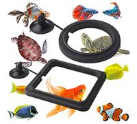 COBEE Fish Feeding Ring, Fish Feeder Aquarium Fish Turtle Tank Accessories Food Feeder Circle 2 Pcs (black)