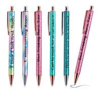 Cobee Funny Ballpoint Pens, 5 Pieces 1mm Retractable Glitter Fun Ball Point Pen Black Ink Gel Ball Point Pens, Pretty Pens for Colleague Worker Office Gifts