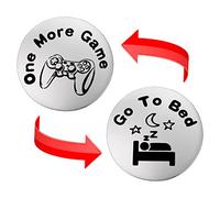 Cobee Funny Destiny Flip Coins, Double Sided Gaming Novelty Coin - One More Game/Go to Bed Gift Decision Maker Coin Gifts for Boyfriend Girlfriend Husband Son Lover Birthday(Silver)